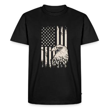American Flag Eagle USA Distressed - T-shirt Premium bio Homme - noir - Devant - Nico (187cm)