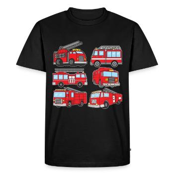 Camion de pompiers Pompiers Véhicule d’intervention - T-shirt Premium bio Homme - noir - Devant - Nico (187cm)