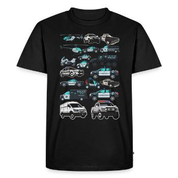 Voiture de police Police Véhicules d’intervention d’urgence - T-shirt Premium bio Homme - noir - Devant - Nico (187cm)