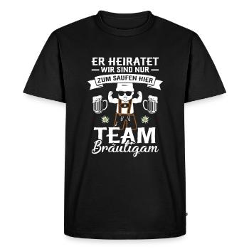 Team Bräutigam Junggesellenabschied Er heiratet - Männer Premium Bio T-Shirt - Schwarz - Vorne - Nico (187cm)