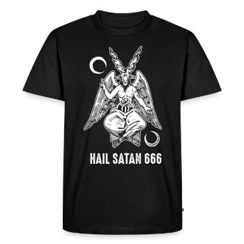 Hail Satan 666 Satanic Dung Beetle Beelzebub - Men's Premium Organic T-Shirt - black - Front - Nico (187cm)