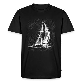 Rétro voilier vintage voiliers voiliers - T-shirt Premium bio Homme - noir - Devant - Nico (187cm)