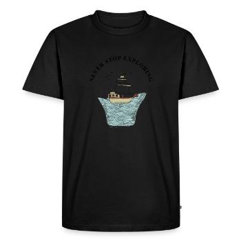 Never Stop Exploring Light Bulb Sailor Sail - Men's Premium Organic T-Shirt - black - Front - Nico (187cm)