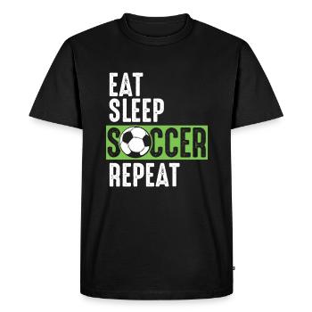 Eat Sleep Soccer Repeat - Men's Premium Organic T-Shirt - black - Front - Nico (187cm)