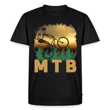 Vintage Retro Mountain Bike MTB Downhill Biking - T-shirt Premium bio Homme - noir - Devant - Nico (187cm)