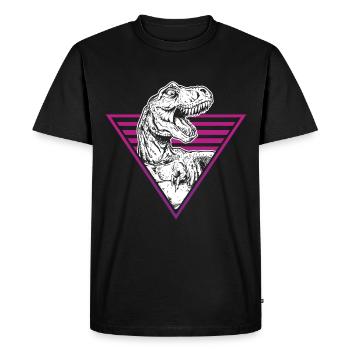 Dinosaurs T Rex Extinct Dinosaurs Vaporwave - T-shirt Premium bio Homme - noir - Devant - Nico (187cm)