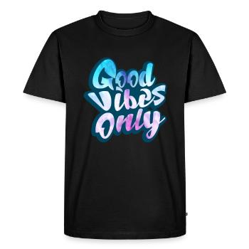 Good Vibe Only Positive Vibe Graffiti Life - T-shirt Premium bio Homme - noir - Devant - Nico (187cm)
