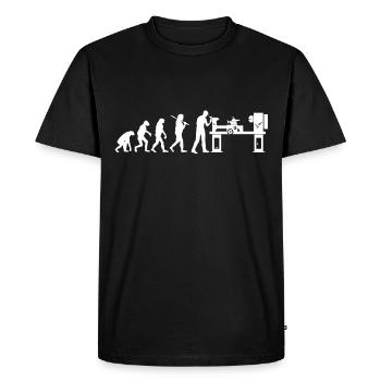 CNC Evolution - Men's Premium Organic T-Shirt - black - Front - Nico (187cm)
