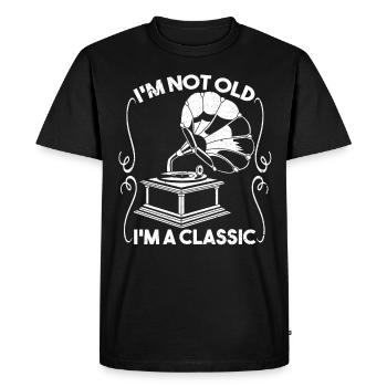 Im Not Old Im A Classic Gramophone Turntable - Men's Premium Organic T-Shirt - black - Front - Nico (187cm)