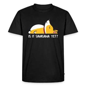 Corgi Yoga Chiens Is It Savasana Yet méditation - T-shirt Premium bio Homme - noir - Devant - Nico (187cm)