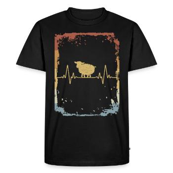 Mouton pouls Rétro - T-shirt Premium bio Homme - noir - Devant - Nico (187cm)