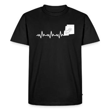 Heartbeat Cutting Machine Operator CNC Machinist - Men's Premium Organic T-Shirt - black - Front - Nico (187cm)