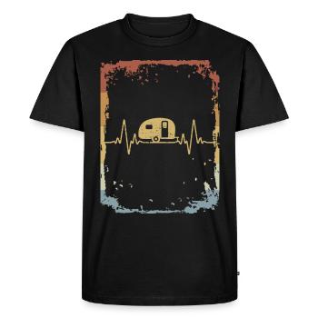 Vintage Heartbeat Camper EKG Camping Van Camping - T-shirt Premium bio Homme - noir - Devant - Nico (187cm)