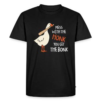 Mess With The Honk You Get Bonk Duck Goose Honk - T-shirt Premium bio Homme - noir - Devant - Nico (187cm)