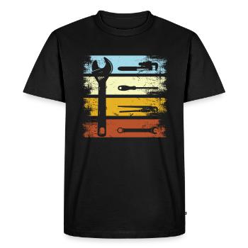 Vintage Carpenter Wood Tool DO-IT-YOURSELFer - Men's Premium Organic T-Shirt - black - Front - Nico (187cm)