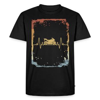 Vintage Heartbeat Motorbike - T-shirt Premium bio Homme - noir - Devant - Nico (187cm)