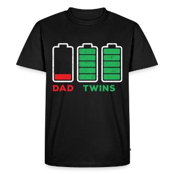 Papa Basse Charge Battery Twins Battery Full Charge Battery - T-shirt Premium bio Homme - noir - Devant - Nico (187cm)