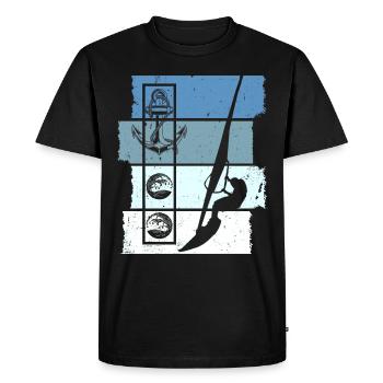 Windsurfing Retro - Men's Premium Organic T-Shirt - black - Front - Nico (187cm)