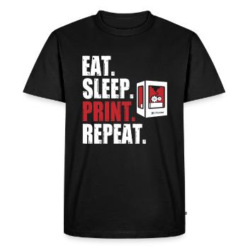 Eat Sleep Print Repeat 3 D Printing 3 D Printer - Men's Premium Organic T-Shirt - black - Front - Nico (187cm)