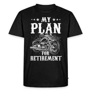 Mon plan pour la retraite Motocyclisme - T-shirt Premium bio Homme - noir - Devant - Nico (187cm)