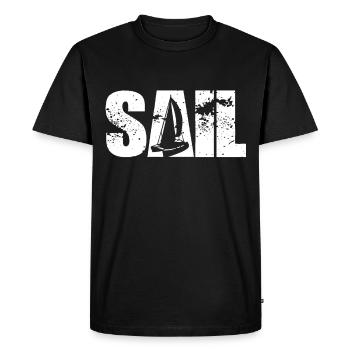 Catamaran Retro Sailing Sailboat Captain Sail - Men's Premium Organic T-Shirt - black - Front - Nico (187cm)