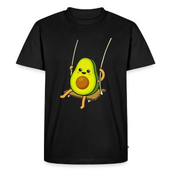 Avocat sur une balançoire - T-shirt Premium bio Homme - noir - Devant - Nico (187cm)