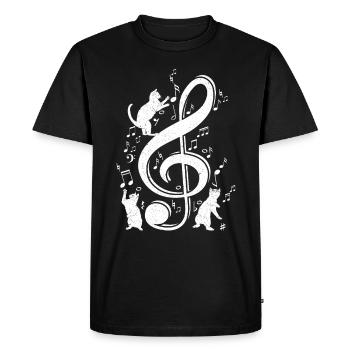 Clef Cat Violin Clef Kitten - Men's Premium Organic T-Shirt - black - Front - Nico (187cm)