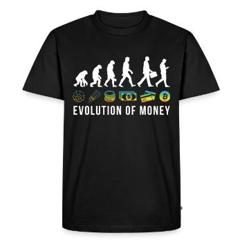 Crypto Bitcoin The Evolution Of Money - Men's Premium Organic T-Shirt - black - Front - Nico (187cm)