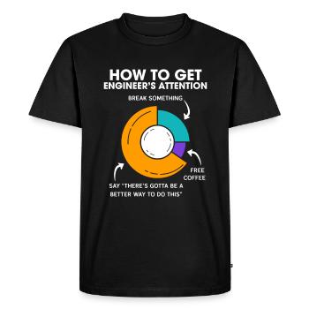 Comment attirer l’attention des ingénieurs en ingénierie - T-shirt Premium bio Homme - noir - Devant - Nico (187cm)