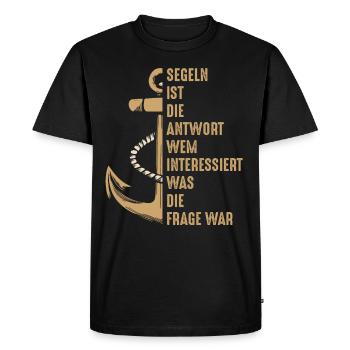 La voile est la réponse Sailor Saying Sail Anchor - T-shirt Premium bio Homme - noir - Devant - Nico (187cm)