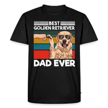 Best Golden Retriever Dad Ever - Men's Premium Organic T-Shirt - black - Front - Nico (187cm)