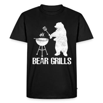 Bear Grills - Bear Grills - Bear grilling or BBQ barbecue - Men's Premium Organic T-Shirt - black - Front - Nico (187cm)