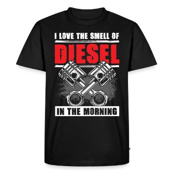 J’adore l’odeur du diesel dans le mécanicien du matin - T-shirt Premium bio Homme - noir - Devant - Nico (187cm)