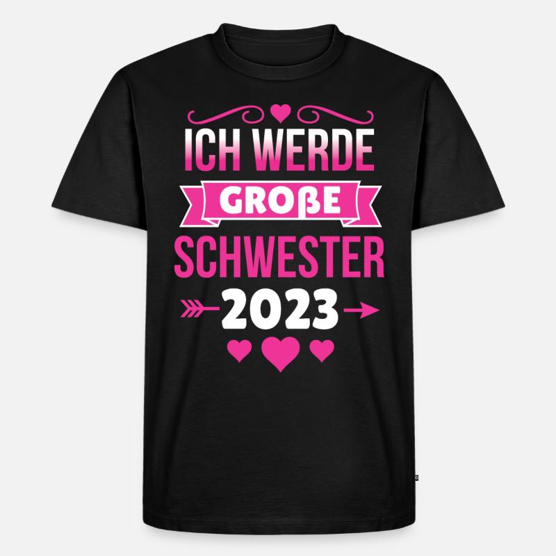 Bald Große Schwester 2023 - Männer Premium Bio T-Shirt - Schwarz