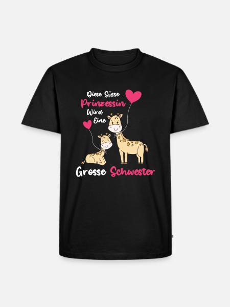 Große Schwester Giraffen - Männer Premium Bio T-Shirt - Schwarz