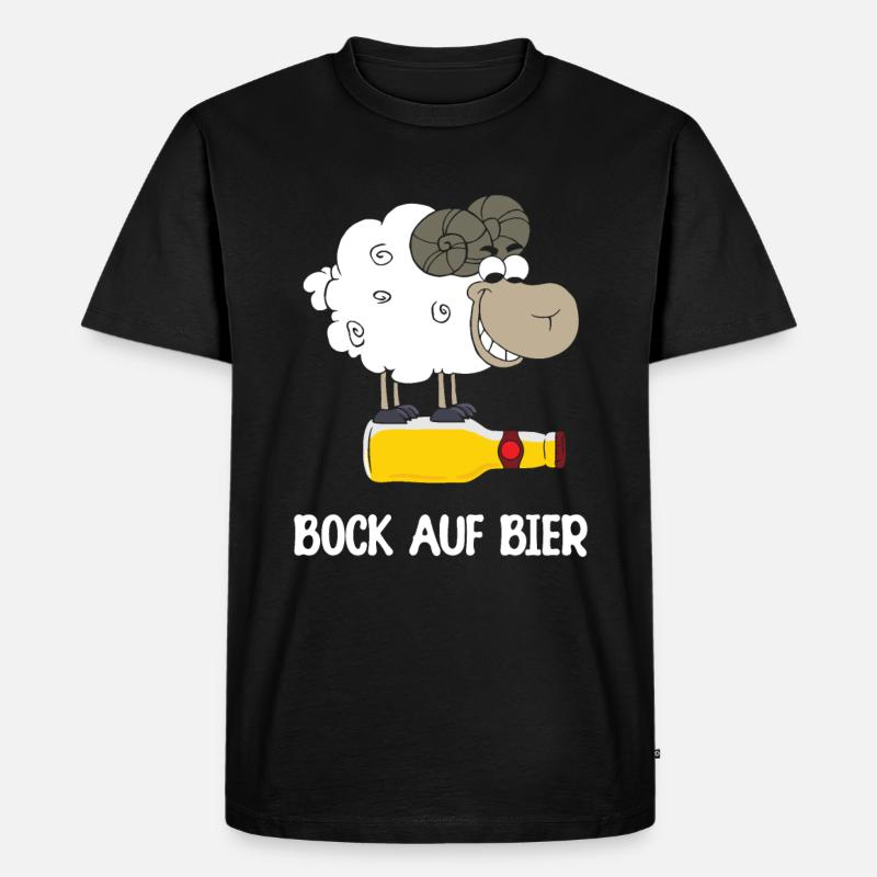 Bock auf Bier - Männer Premium Bio T-Shirt - Schwarz