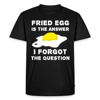 Fried Egg Funny - Men's Premium Organic T-Shirt - black - Front - Nico (187cm)