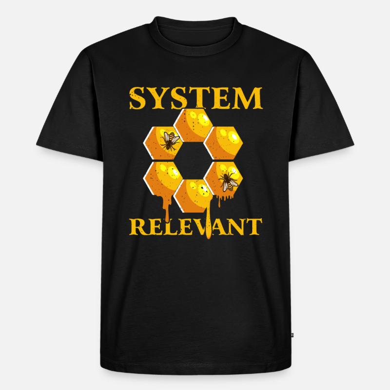Biene System Relevant - Männer Premium Bio T-Shirt - Schwarz
