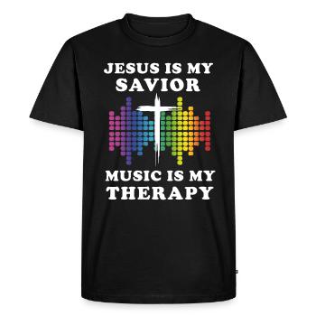 Music Christian - Men's Premium Organic T-Shirt - black - Front - Nico (187cm)