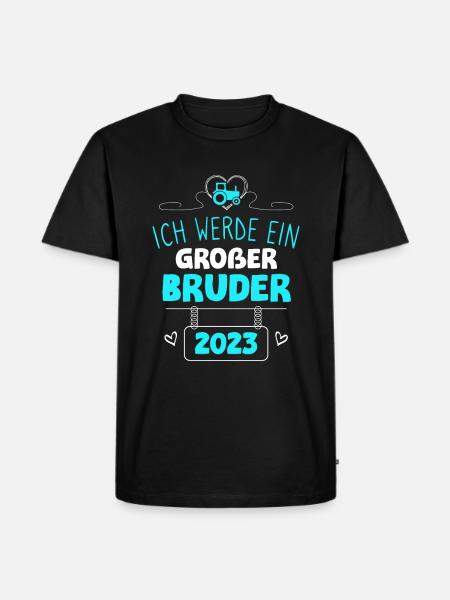 Bald Großer Bruder 2023 Traktor - Männer Premium Bio T-Shirt - Schwarz