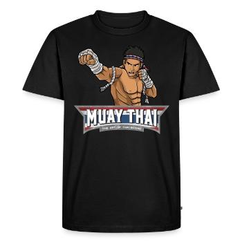 Muay Thai Thai Boxe MMA Arts Martiaux - T-shirt Premium bio Homme - noir - Devant - Nico (187cm)