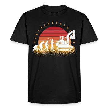 Rétro Excavatrice Excavatrice Driver Evolution Chantier de construction - T-shirt Premium bio Homme - noir - Devant - Nico (187cm)