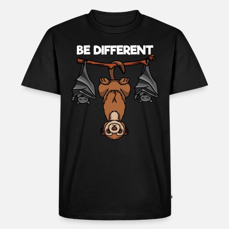 Be Different Erdmännchen und Fledermäuse - Männer Premium Bio T-Shirt - Schwarz