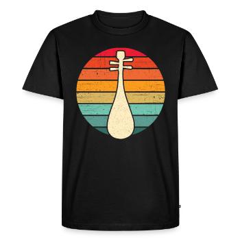 Biwa Asian RETRO String Instrument - Men's Premium Organic T-Shirt - black - Front - Nico (187cm)