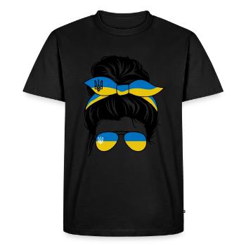 Ukraine Girl Headband Strong Woman Dutt Ukraine - Men's Premium Organic T-Shirt - black - Front - Nico (187cm)