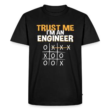 Faites-moi confiance Ingénieur Tic Tac Toe Engineering - T-shirt Premium bio Homme - noir - Devant - Nico (187cm)