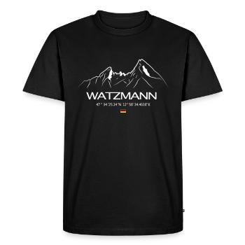 Watzmann Mountain Heart of the alps - Men's Premium Organic T-Shirt - black - Front - Nico (187cm)