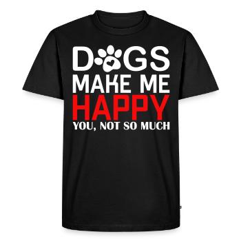 Les chiens me rendent heureux - T-shirt Premium bio Homme - noir - Devant - Nico (187cm)