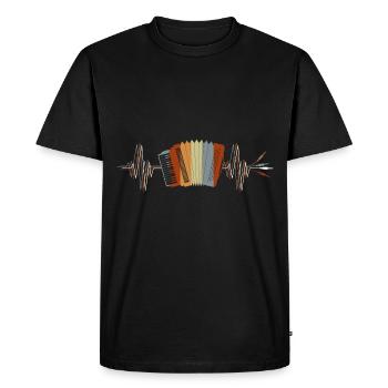Akkordeon Herzschlag Zieharmonika - Männer Premium Bio T-Shirt - Schwarz - Vorne - Nico (187cm)