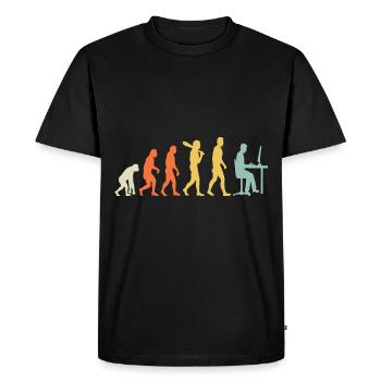Evolution of Man to Computer Design - Men's Premium Organic T-Shirt - black - Front - Nico (187cm)